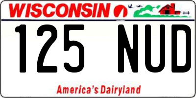 WI license plate 125NUD