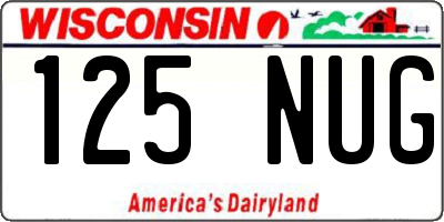 WI license plate 125NUG