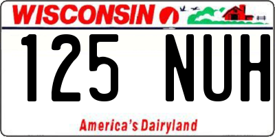 WI license plate 125NUH