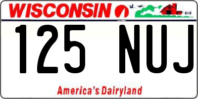 WI license plate 125NUJ