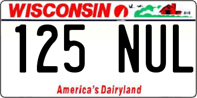 WI license plate 125NUL