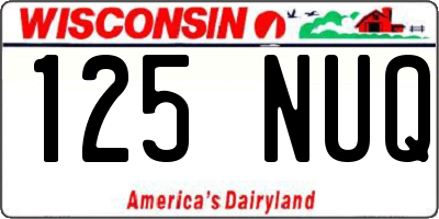 WI license plate 125NUQ