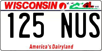 WI license plate 125NUS