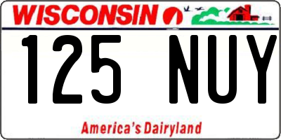 WI license plate 125NUY