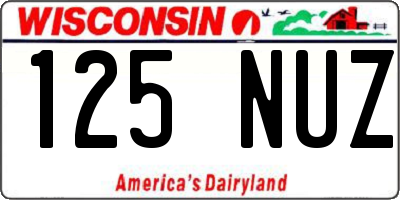 WI license plate 125NUZ