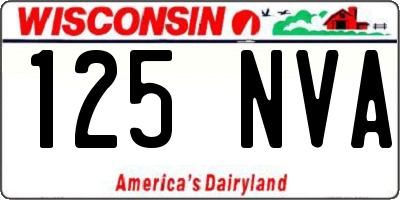 WI license plate 125NVA