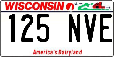 WI license plate 125NVE