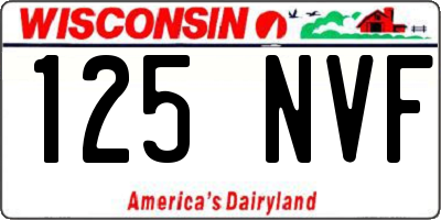WI license plate 125NVF