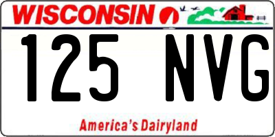 WI license plate 125NVG