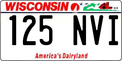 WI license plate 125NVI