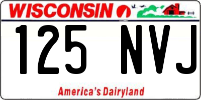 WI license plate 125NVJ