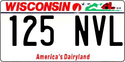 WI license plate 125NVL