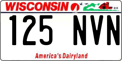 WI license plate 125NVN