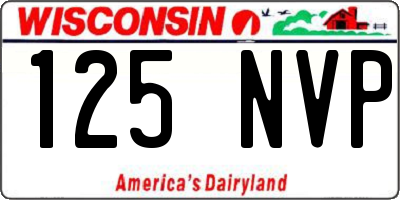 WI license plate 125NVP