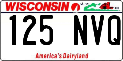 WI license plate 125NVQ