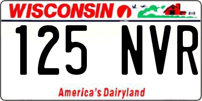 WI license plate 125NVR