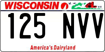 WI license plate 125NVV