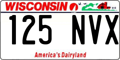 WI license plate 125NVX