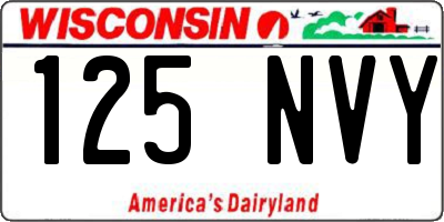 WI license plate 125NVY