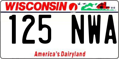 WI license plate 125NWA