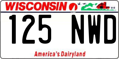 WI license plate 125NWD