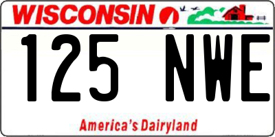 WI license plate 125NWE