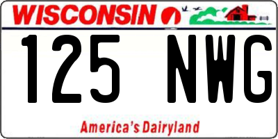 WI license plate 125NWG