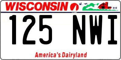 WI license plate 125NWI