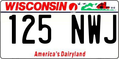 WI license plate 125NWJ