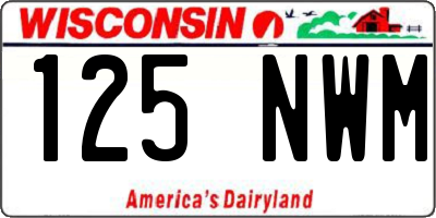WI license plate 125NWM