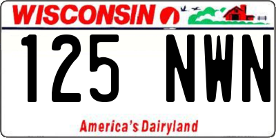 WI license plate 125NWN