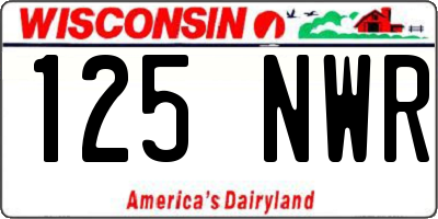 WI license plate 125NWR
