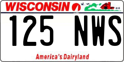 WI license plate 125NWS