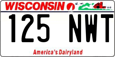 WI license plate 125NWT