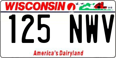 WI license plate 125NWV