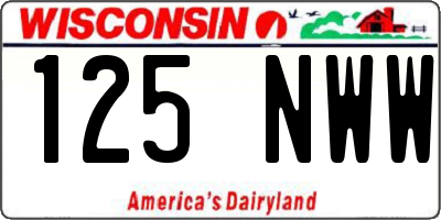 WI license plate 125NWW