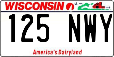 WI license plate 125NWY