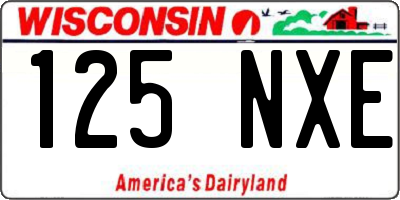 WI license plate 125NXE