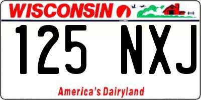 WI license plate 125NXJ