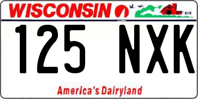 WI license plate 125NXK