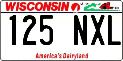 WI license plate 125NXL