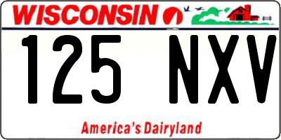 WI license plate 125NXV