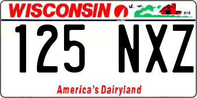 WI license plate 125NXZ