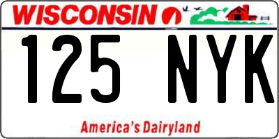 WI license plate 125NYK