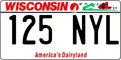 WI license plate 125NYL