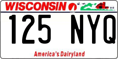 WI license plate 125NYQ