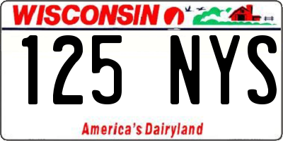 WI license plate 125NYS