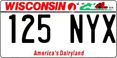 WI license plate 125NYX