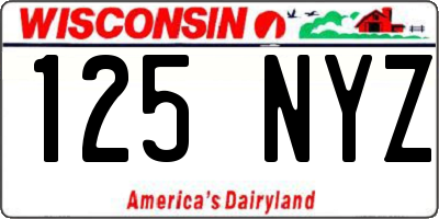 WI license plate 125NYZ