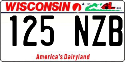 WI license plate 125NZB